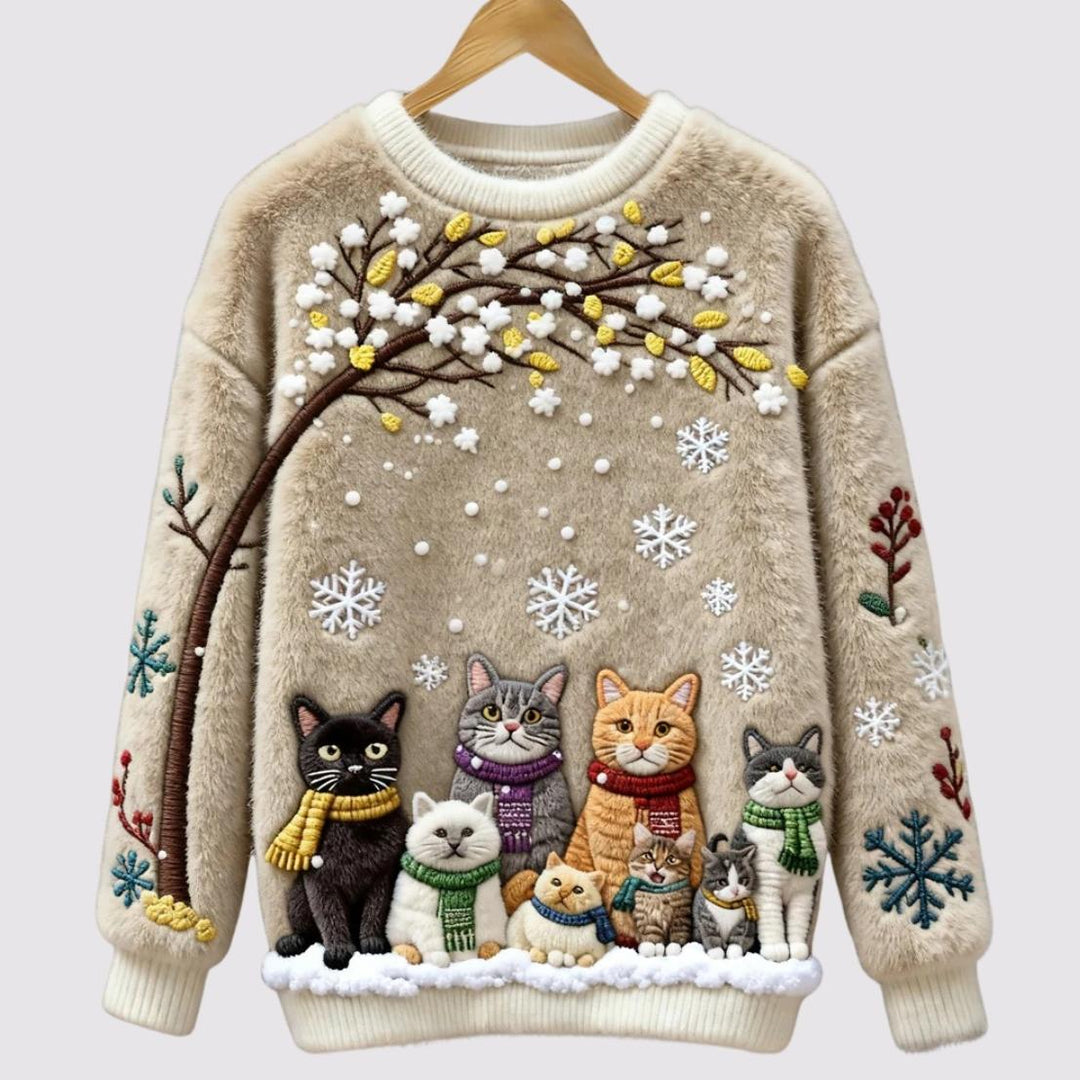 Luna - Winter Cats Plush Jumper