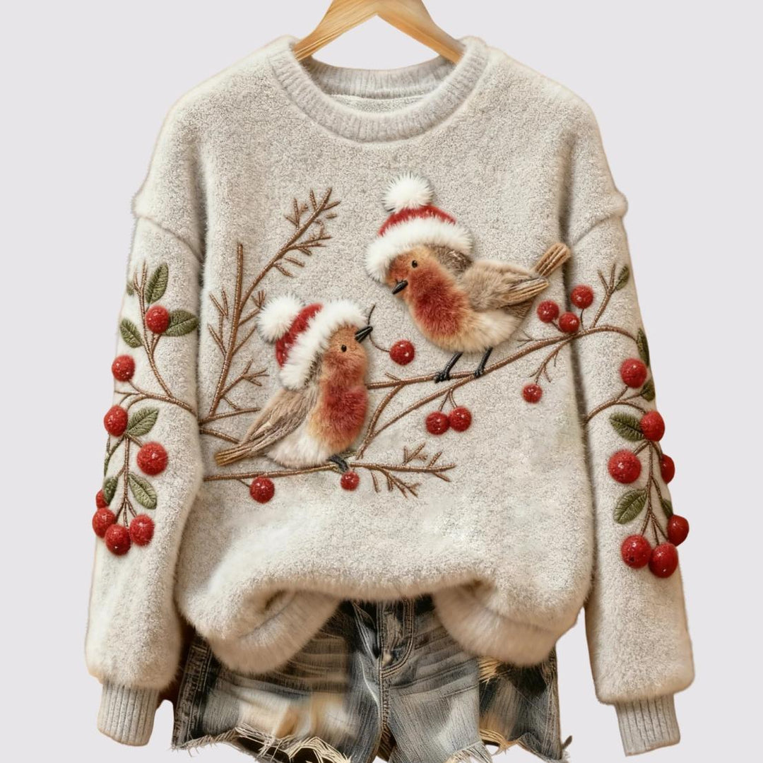 Adele - Winter Robins Plush Jumper