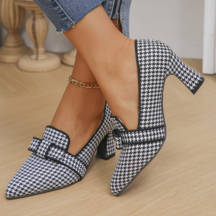 Estelle | Women's Loafers with Houndstooth Design