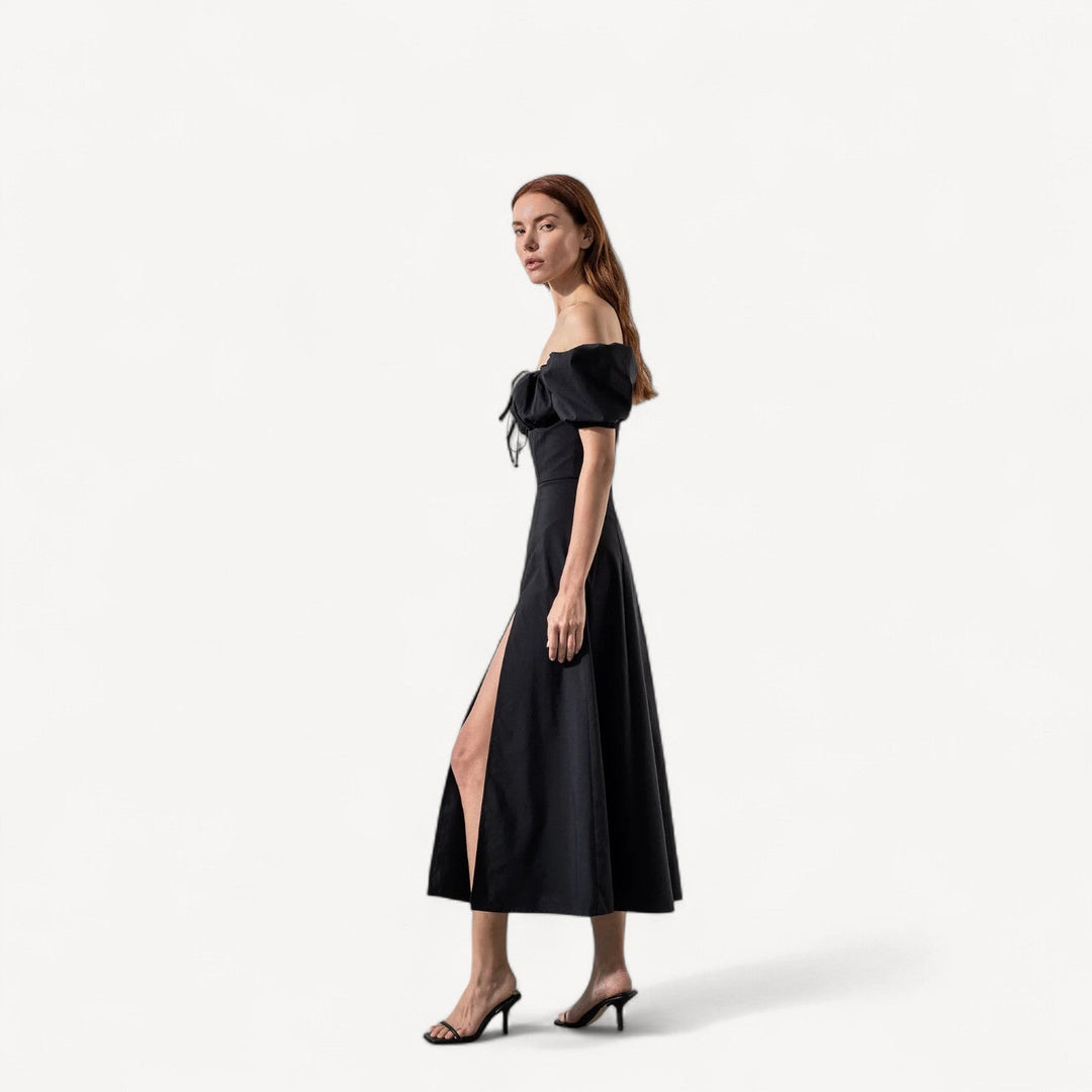 Puff Sleeve Midi Dress