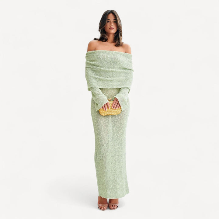 Off Shoulder Knit Dress