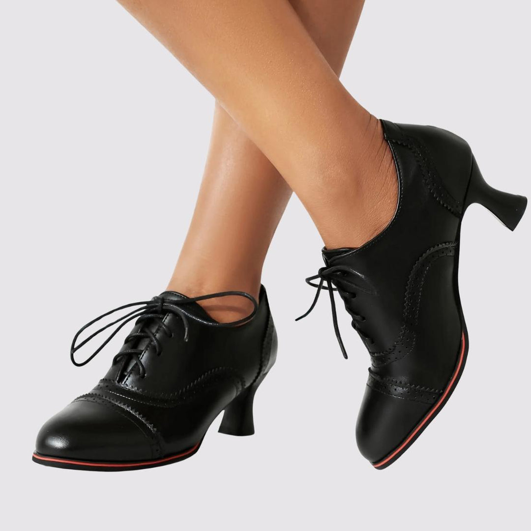 ADELINE™ – Vintage Lace-Up Heel Pumps