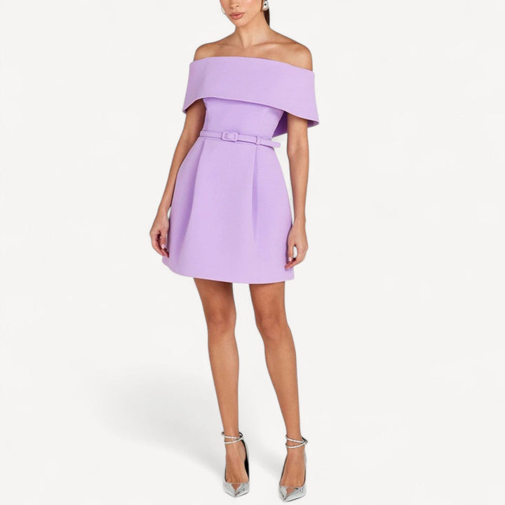 Off Shoulder Belted Mini