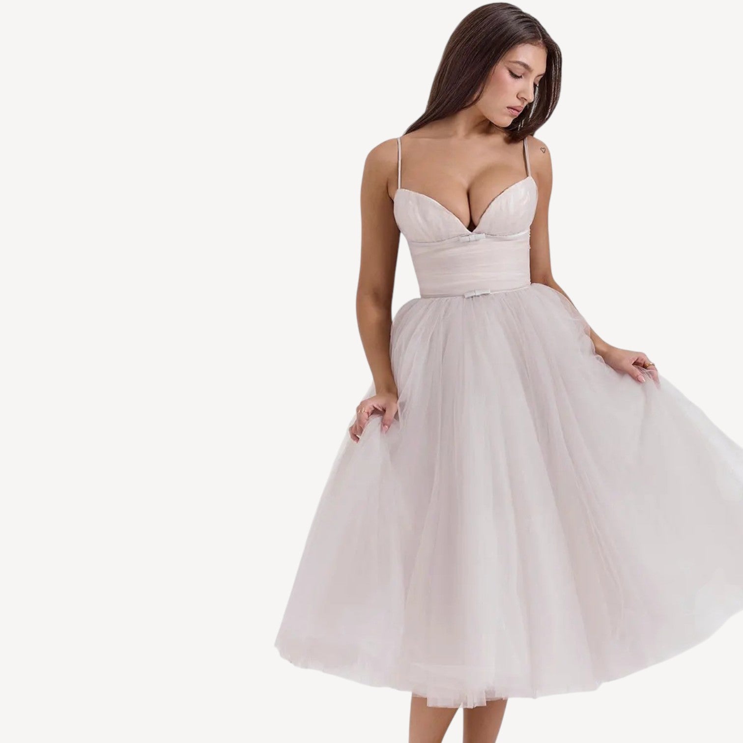 Elegant Tulle Midi Dress