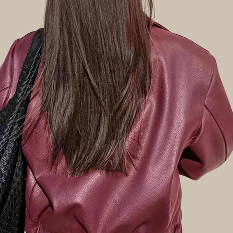 AMELIA – RETRO OVERSIZED LEATHER-LOOK JACKET