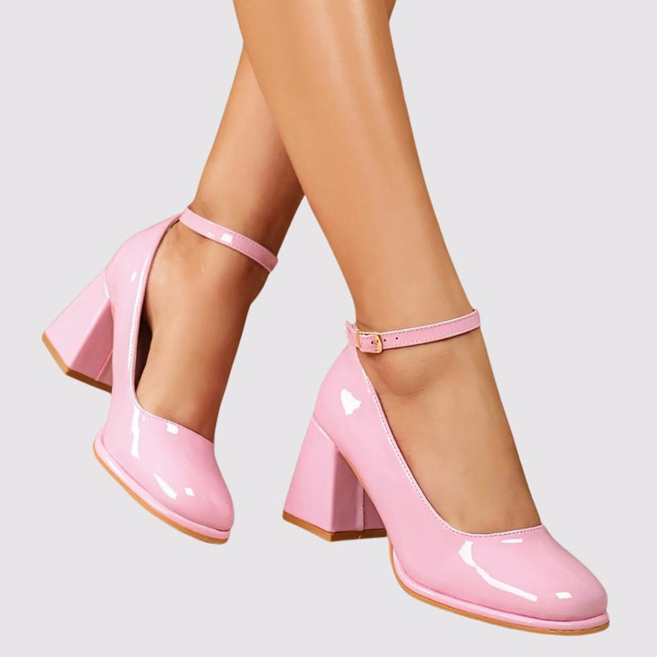 ELORIA™ Glossy Block Heel Mary Janes