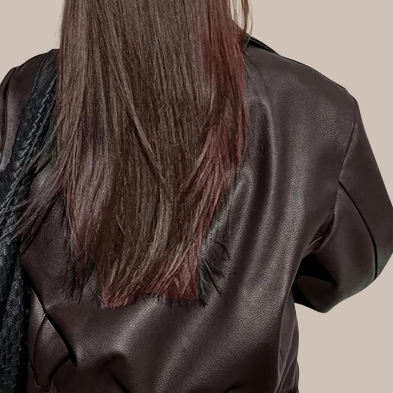 AMELIA – RETRO OVERSIZED LEATHER-LOOK JACKET