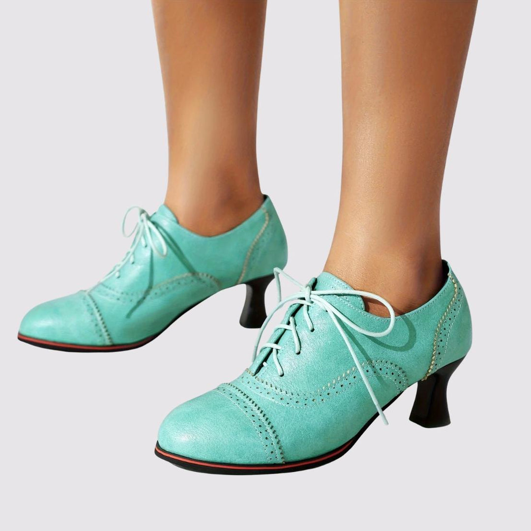 ADELINE™ – Vintage Lace-Up Heel Pumps