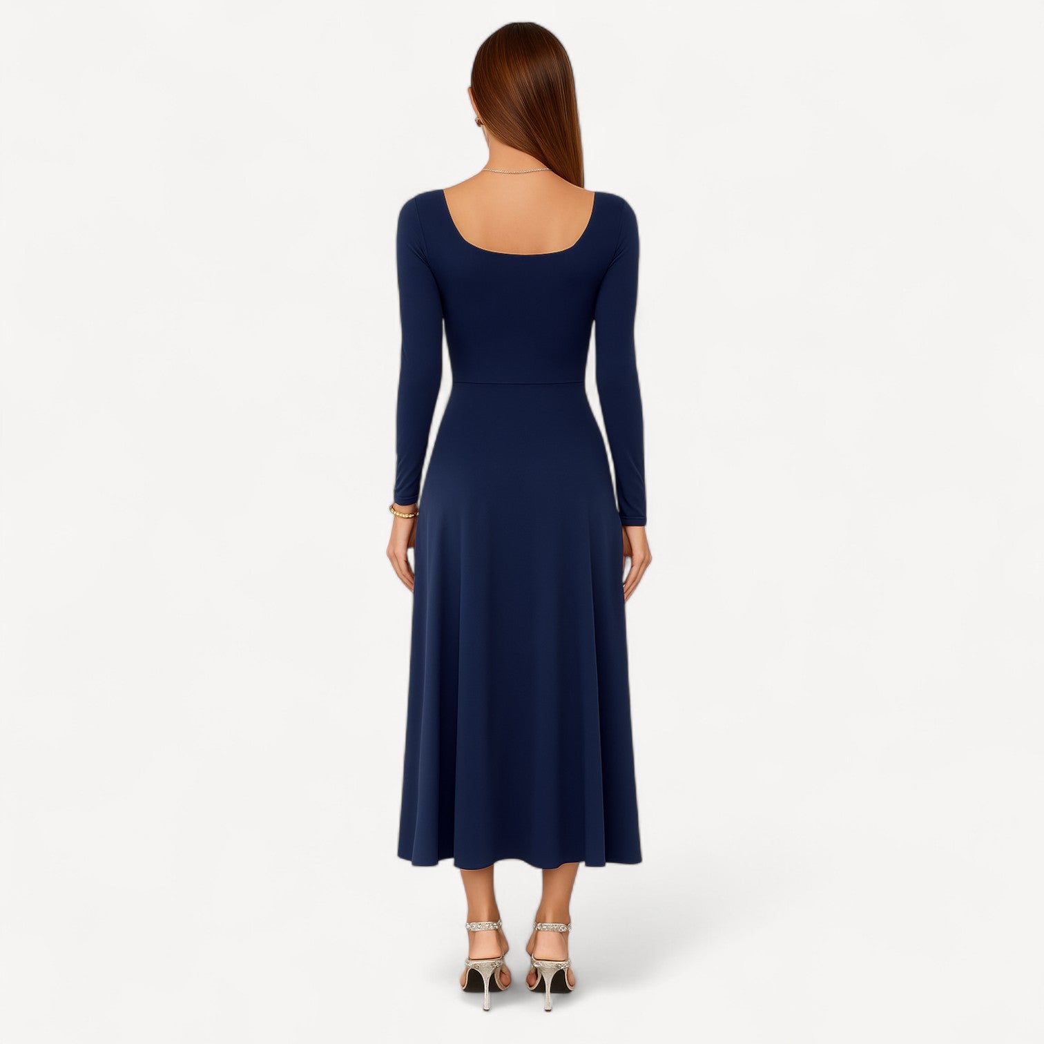 Long Sleeve Square Dress