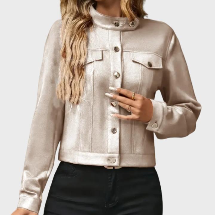 Women's Classic Suede Button Jacket