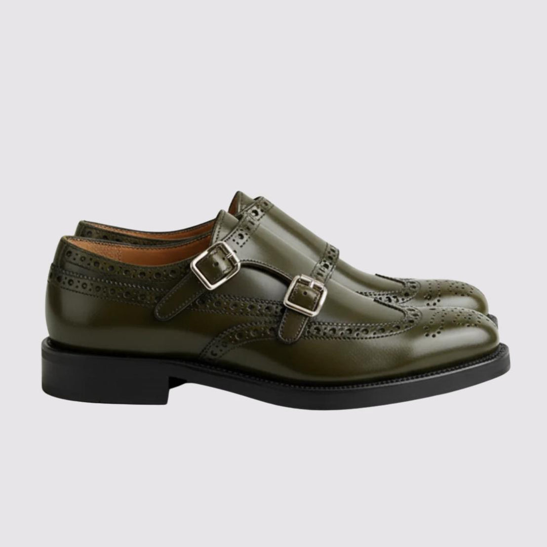 Margaux™ – Vintage Monk-Strap Brogue Shoes
