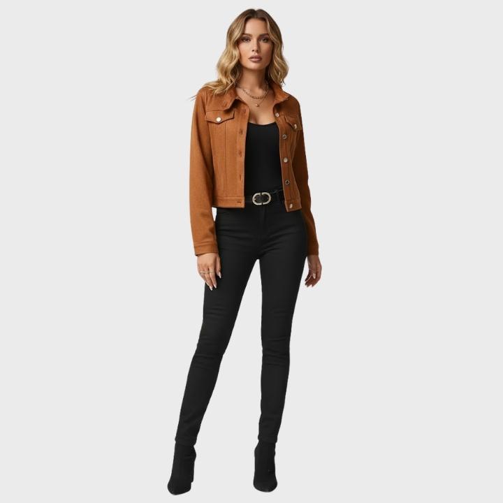 Women's Classic Suede Button Jacket