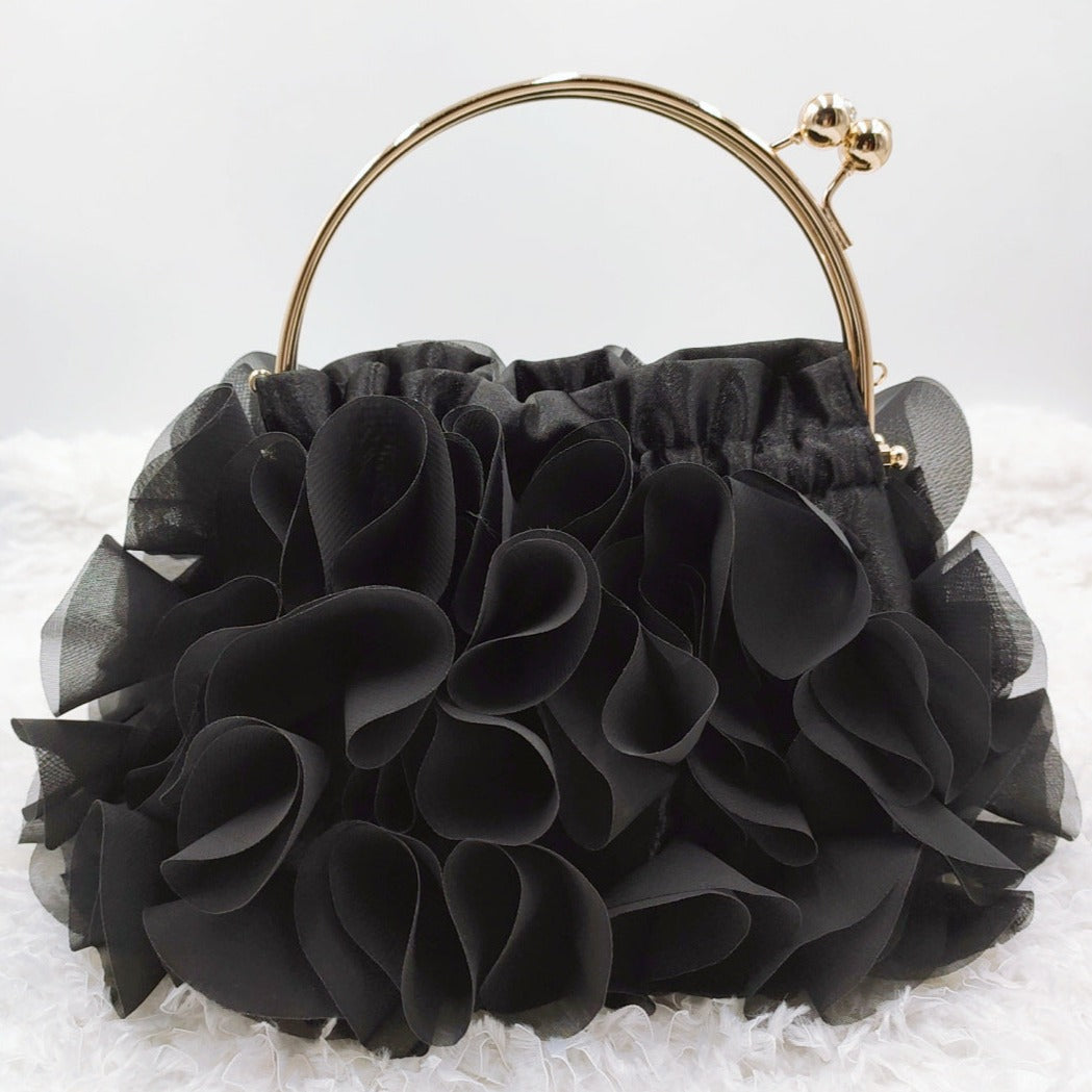 Marilyn - Ruched Ruffle Evening Clutch Bag