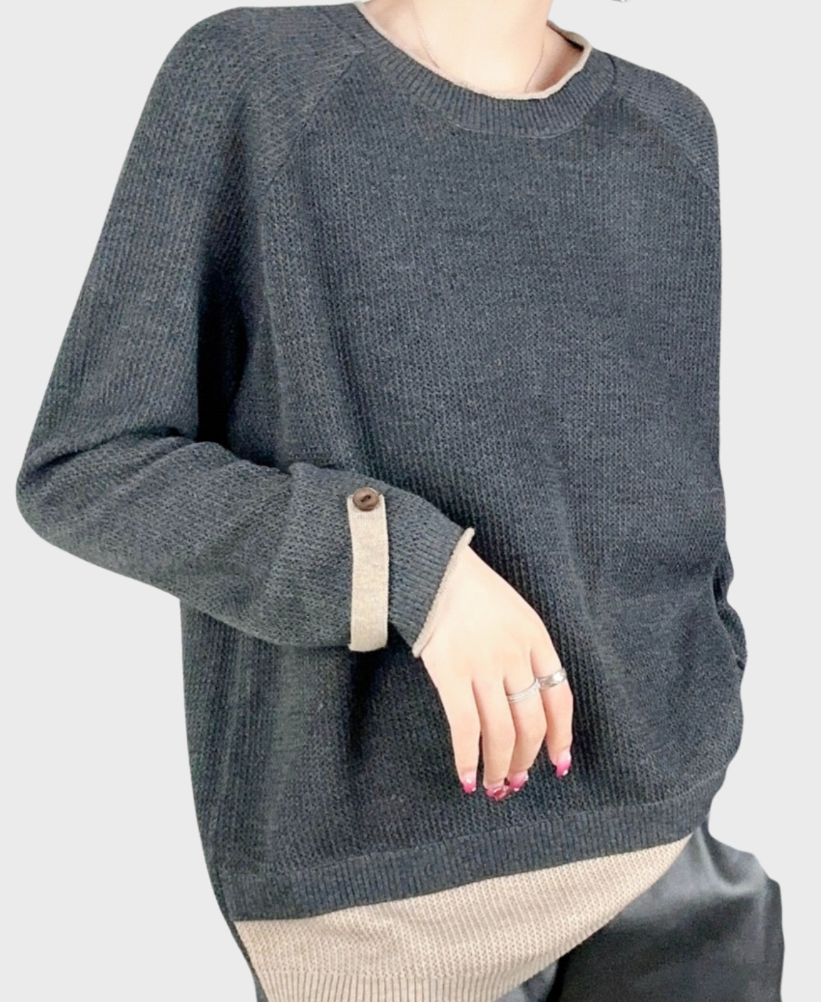 Aurelle™ Contrast Knit Sweater