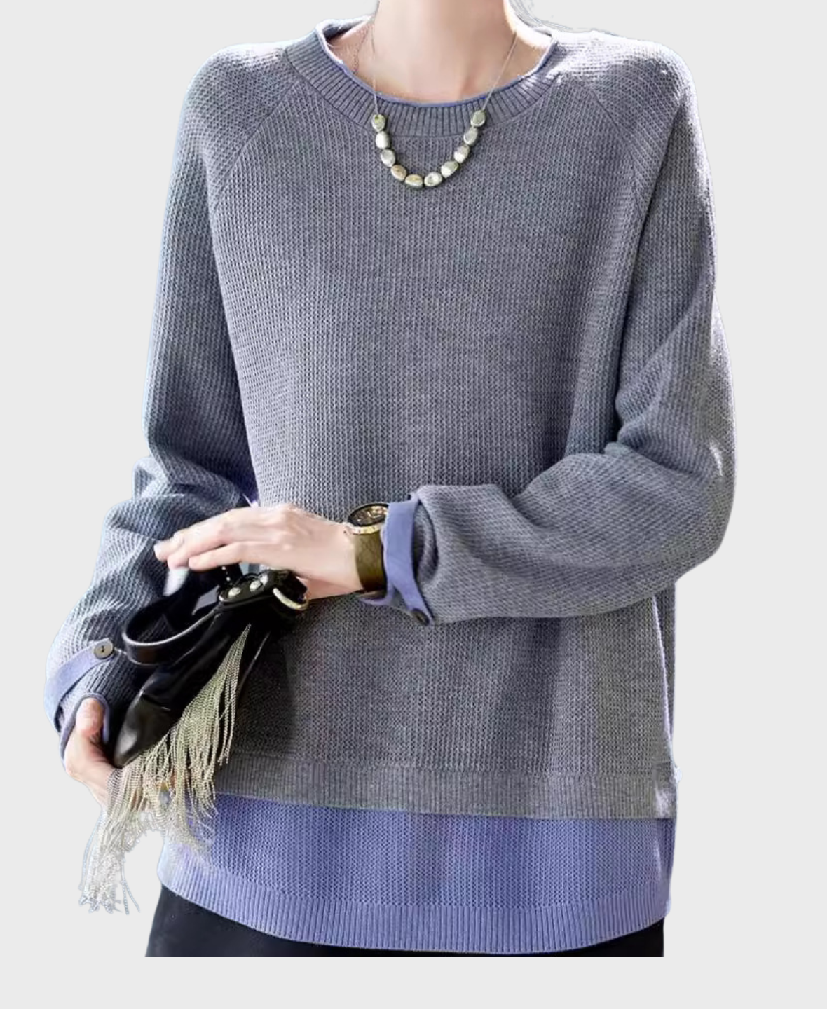 Aurelle™ Contrast Knit Sweater