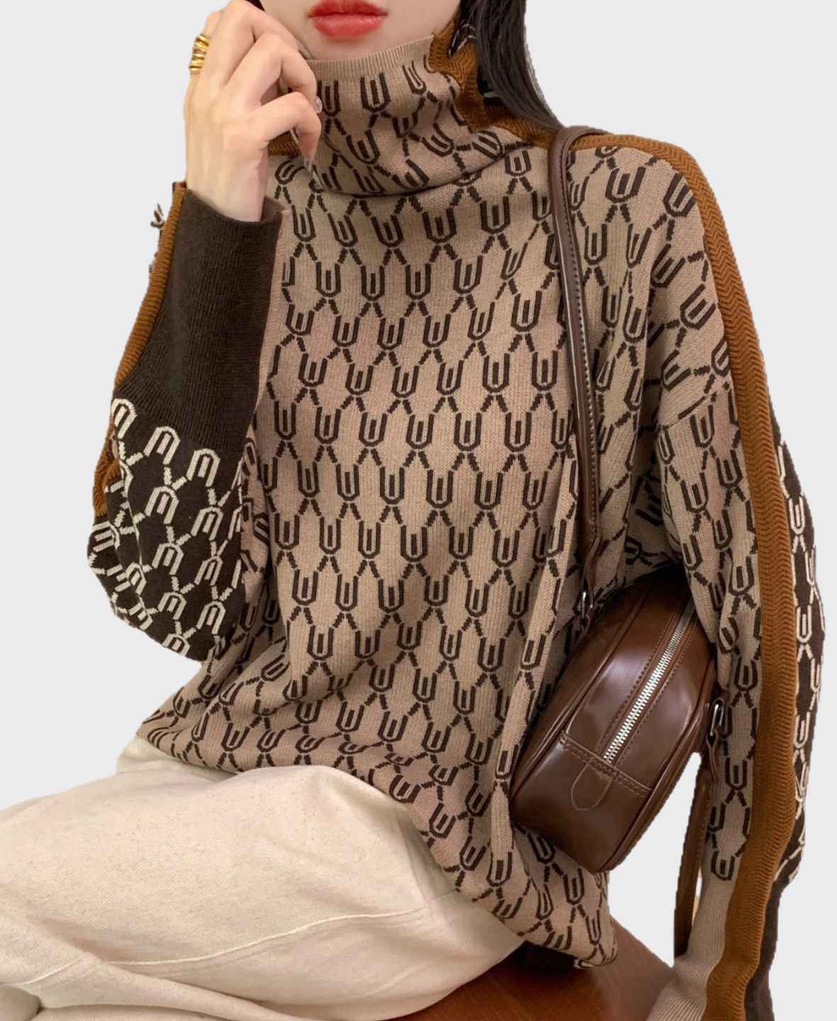 Elara™ Geometric Knit Sweater