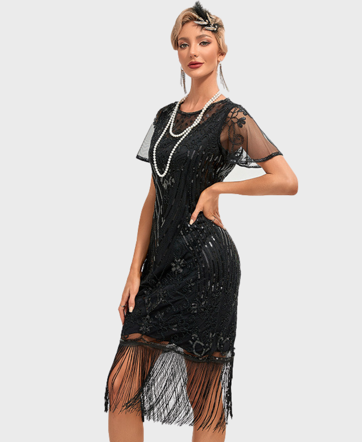 Gatsby Vintage Sequin Fringe Dress