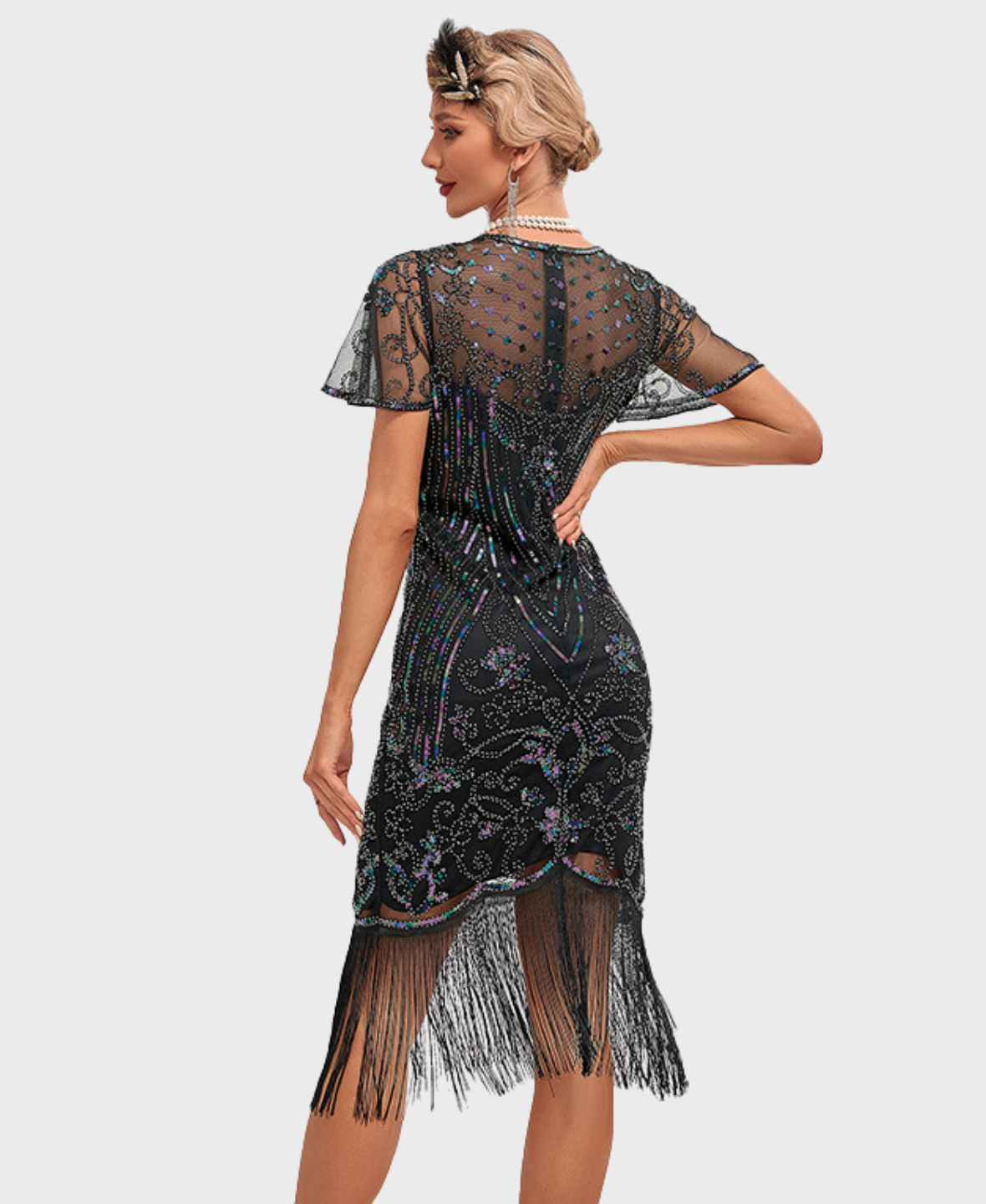 Gatsby Vintage Sequin Fringe Dress