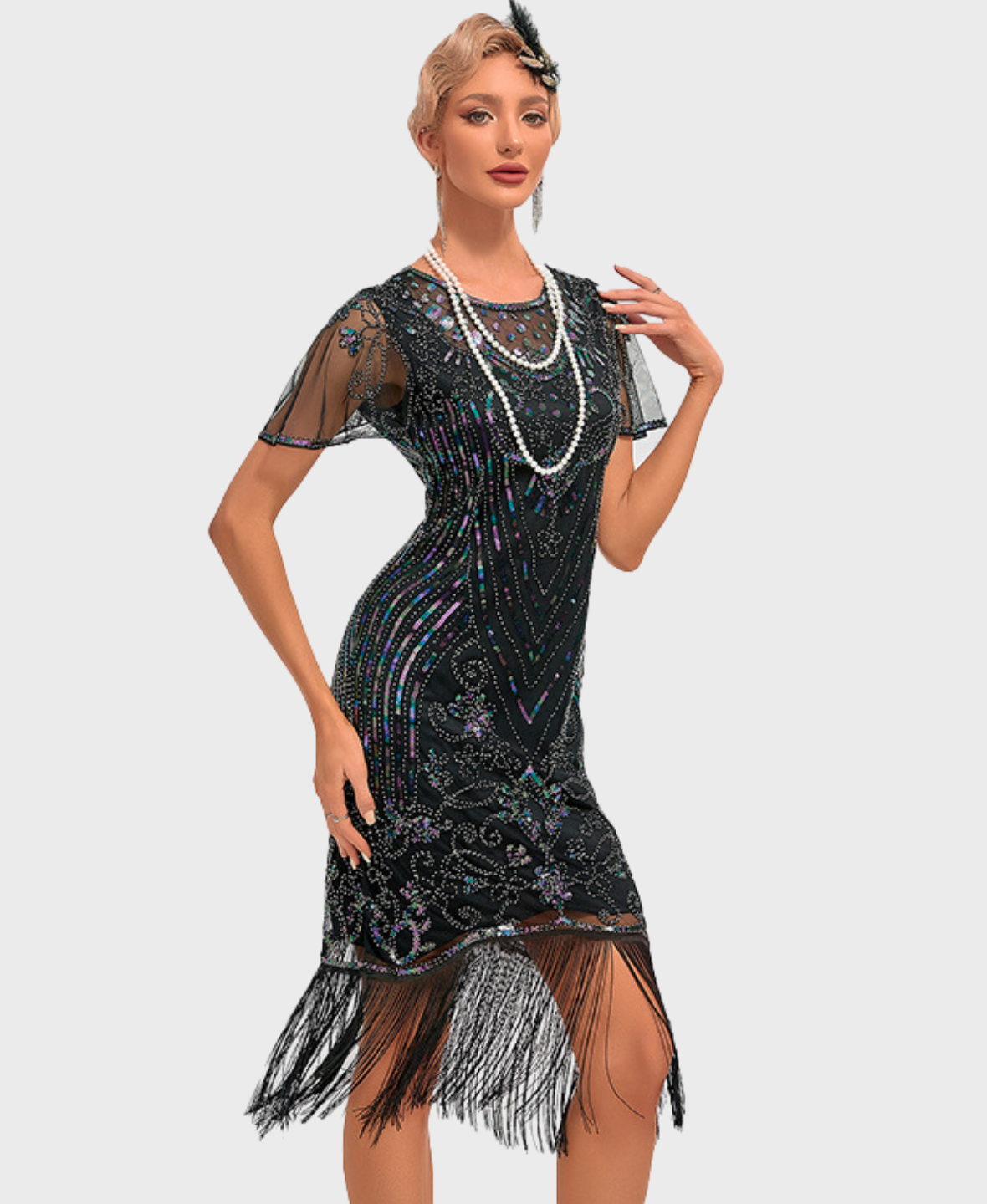 Gatsby Vintage Sequin Fringe Dress