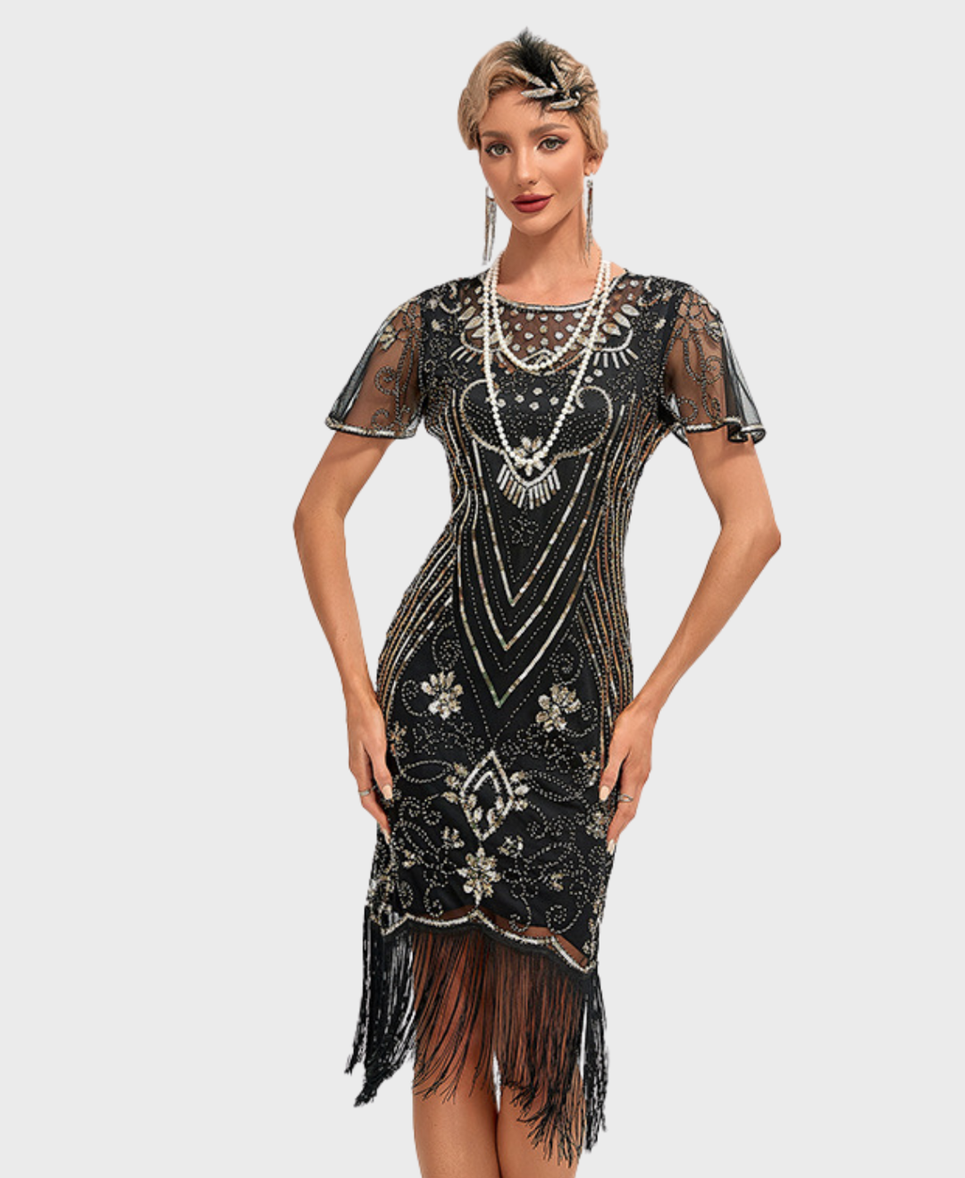 Gatsby Vintage Sequin Fringe Dress