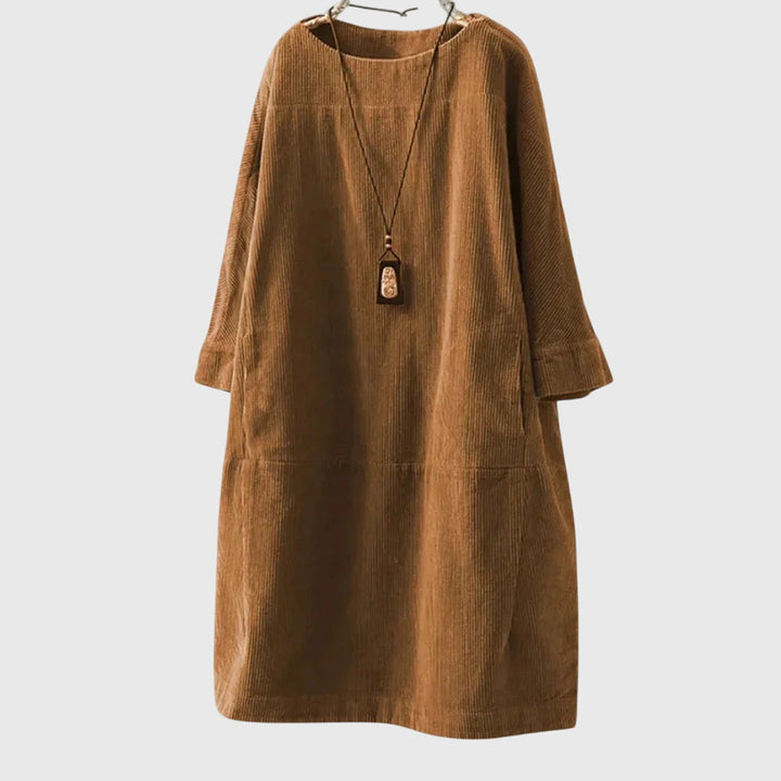 Clara | Relaxed Corduroy Midi Dress