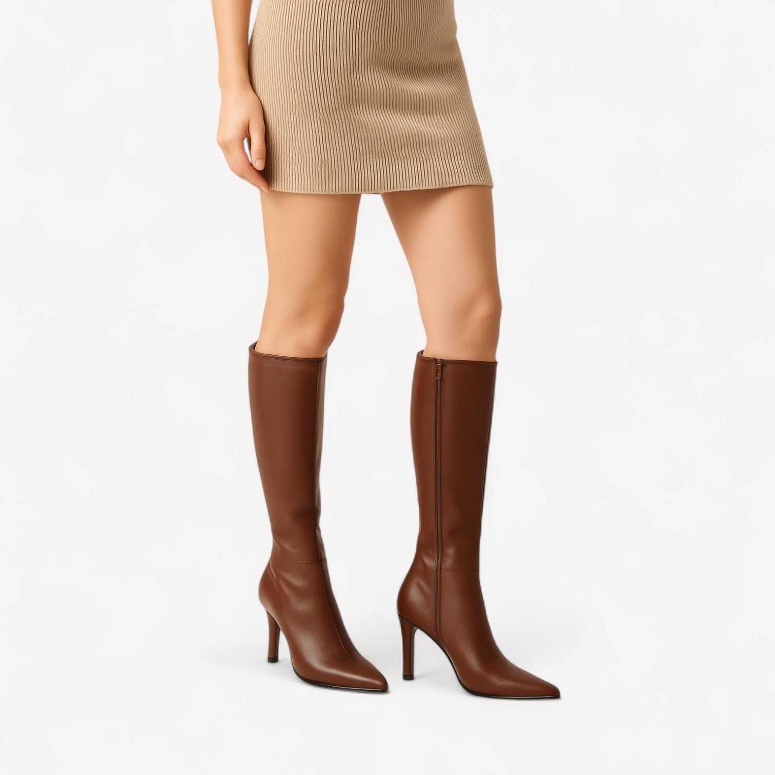 High Heel Leather Boots