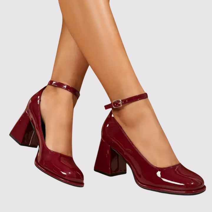 ELORIA™ Glossy Block Heel Mary Janes