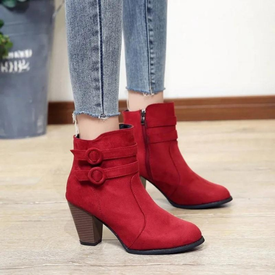 Eva | Women’s High Heel Ankle Boots with Buckle