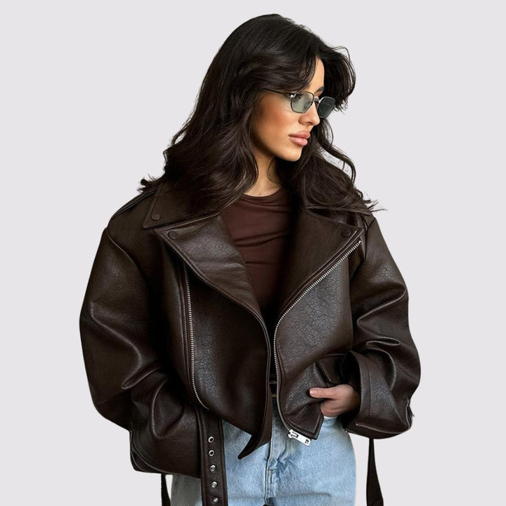Faux Leather Oversized Jacket