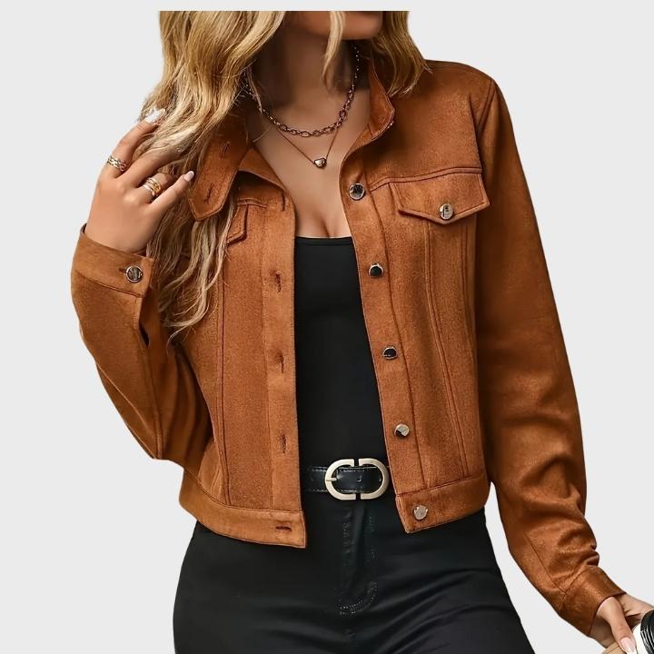 Women's Classic Suede Button Jacket