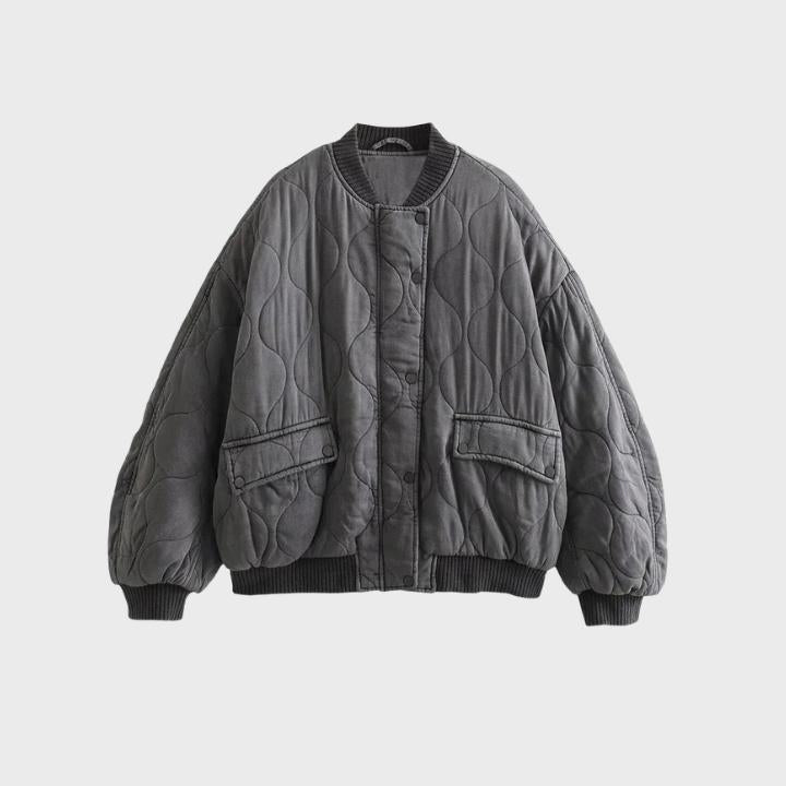 Women's Oversized Quilted Bomber Jacket