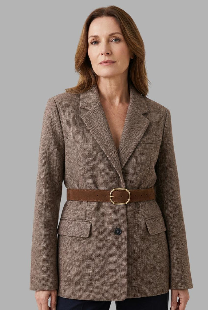 Isla - Belted Vintage Blazer Jacket