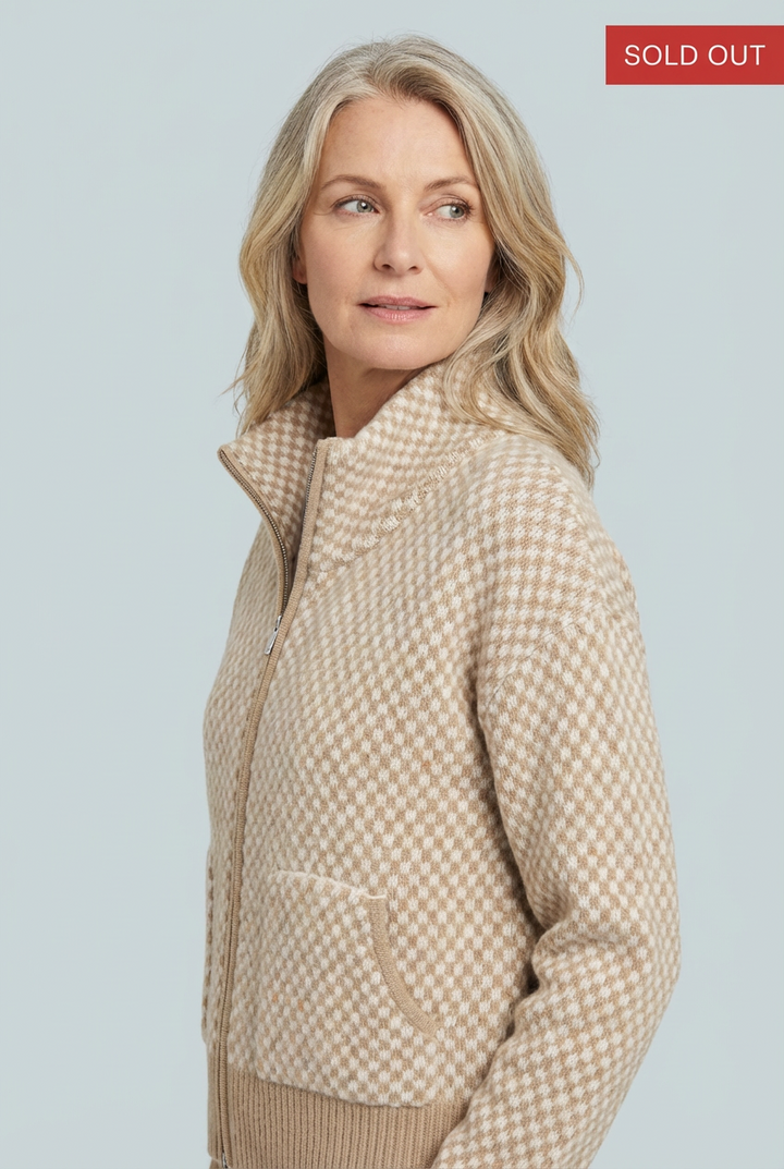 Andara - Zip Front Knit Cardigan