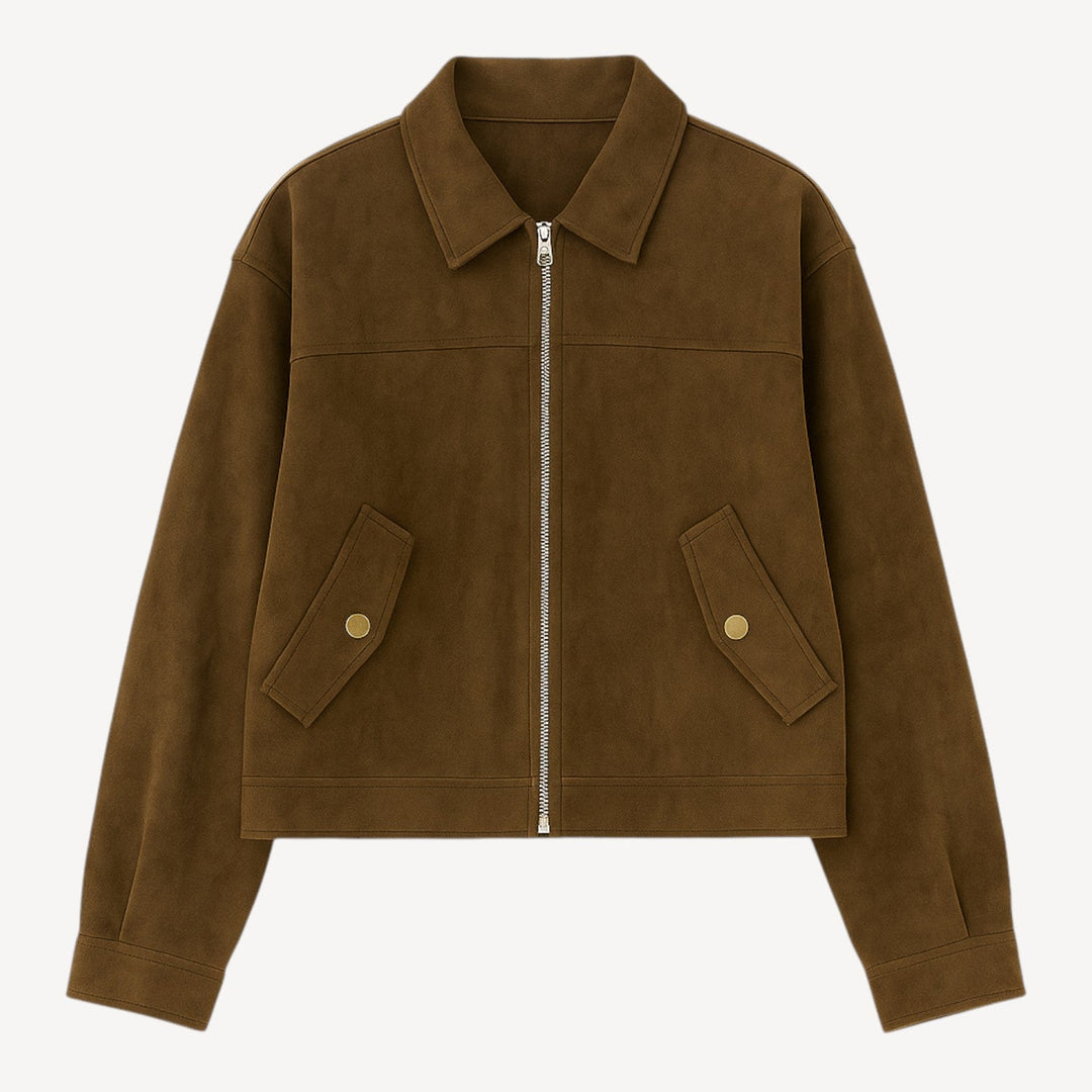 Brown Suede Zip Jacket