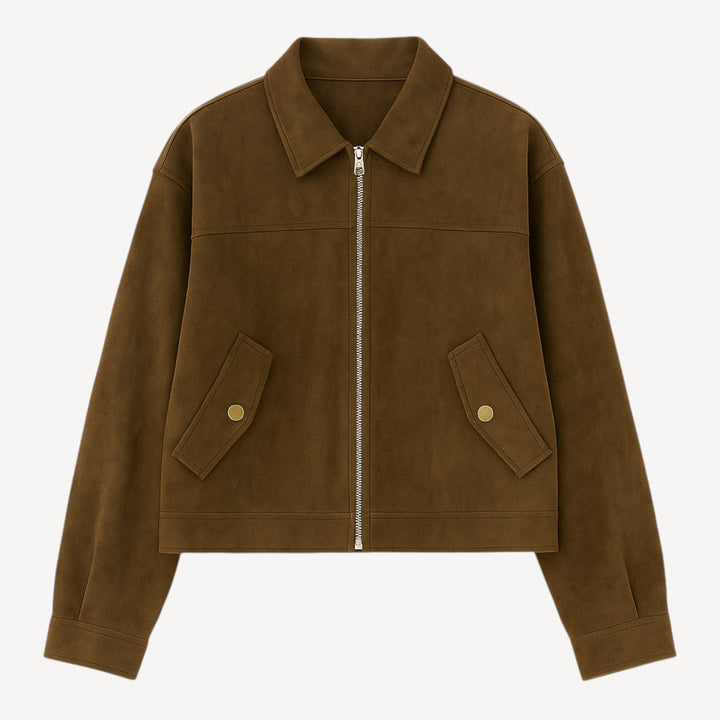 Brown Suede Zip Jacket