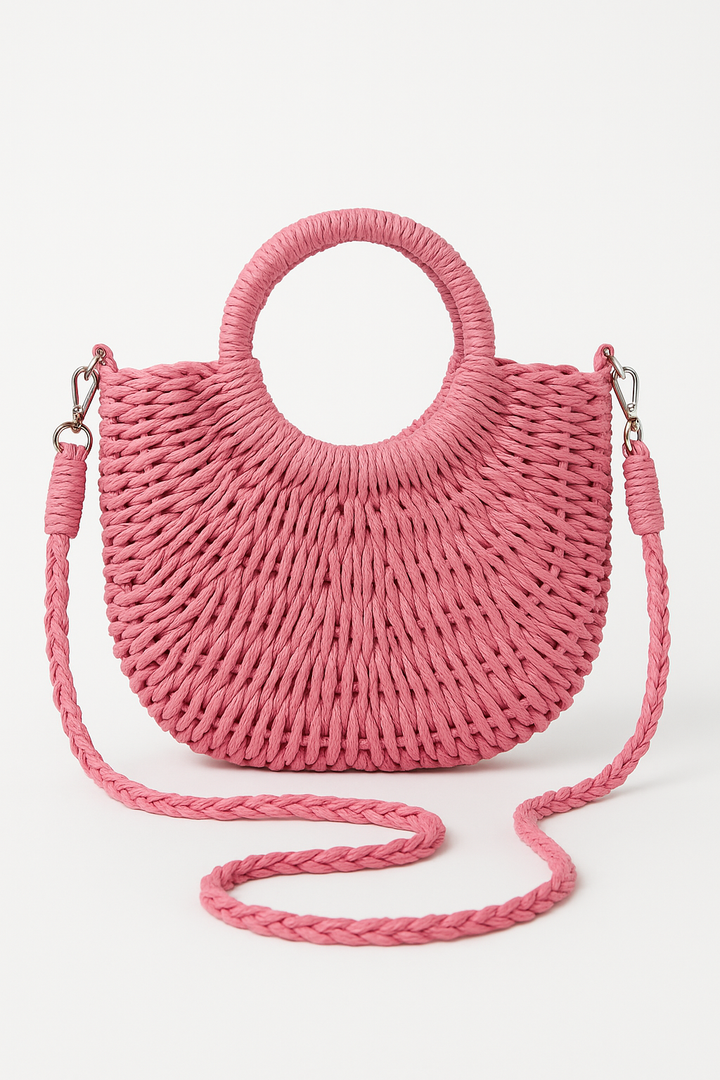 Solene - Braided Ring-Handle Crossbody Bag