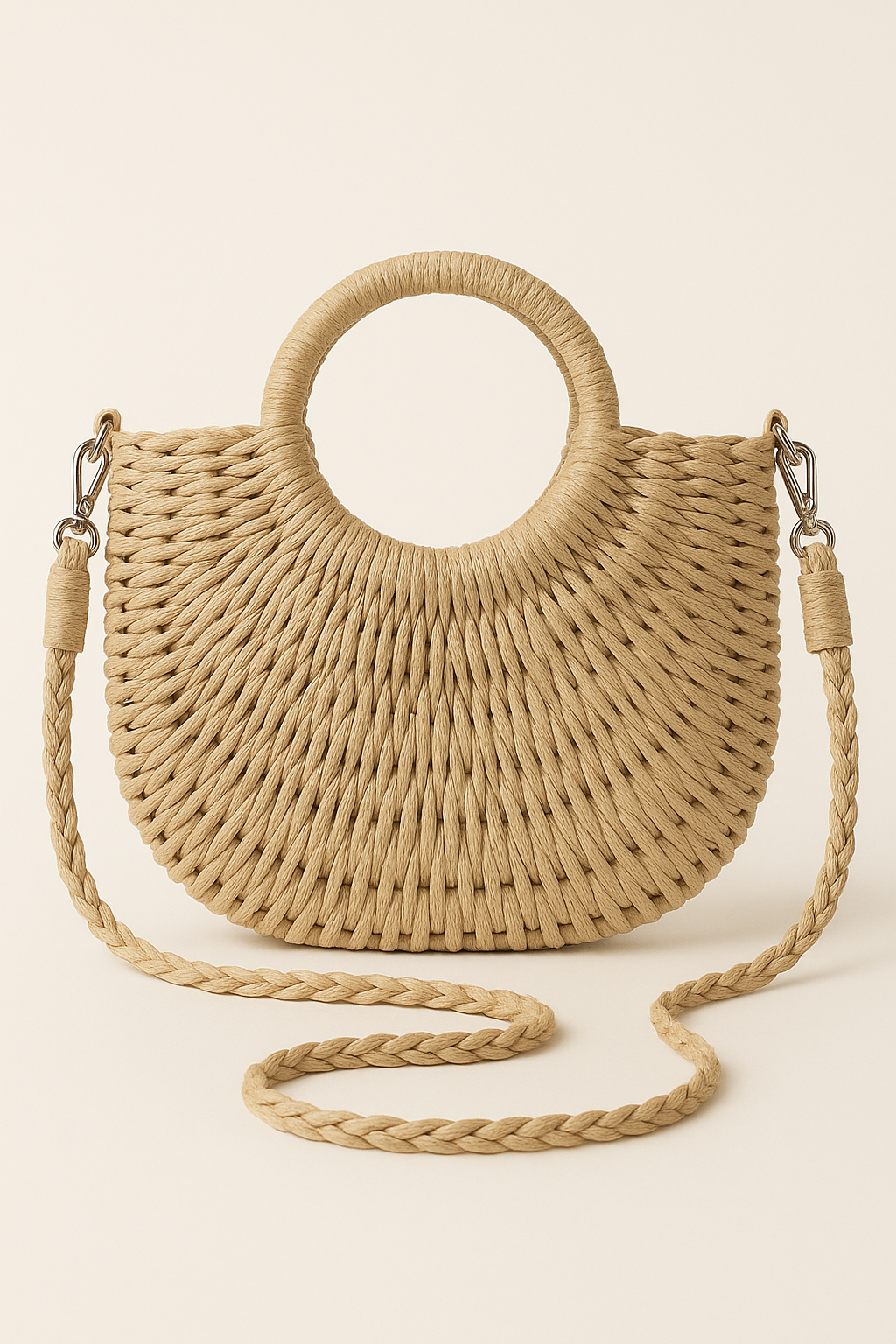 Solene - Braided Ring-Handle Crossbody Bag