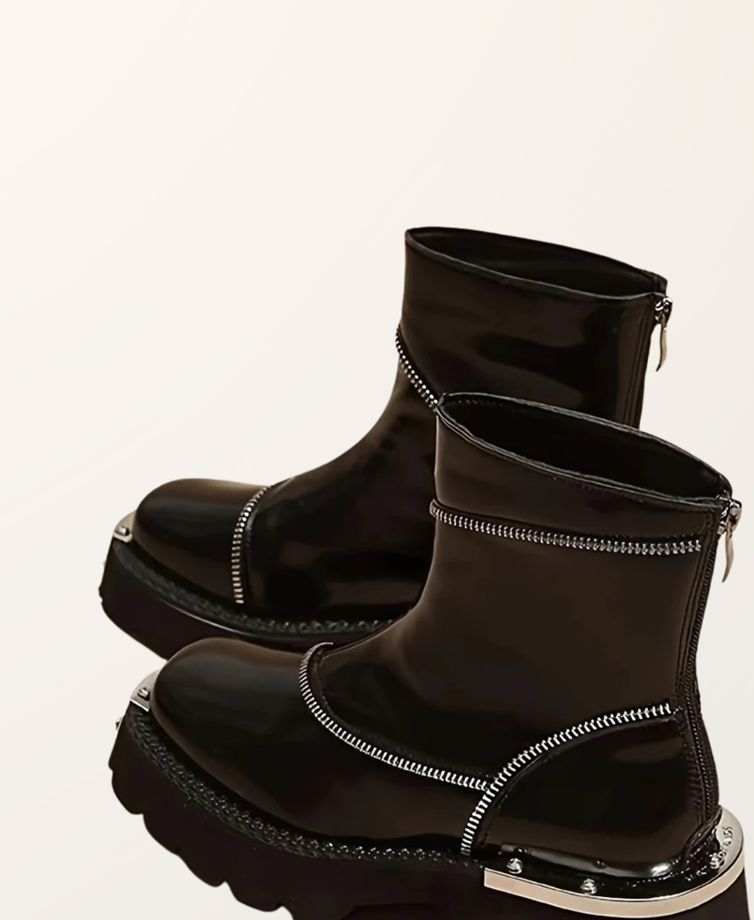 Women’s Platform Ankle Boots Square Toe and Zip