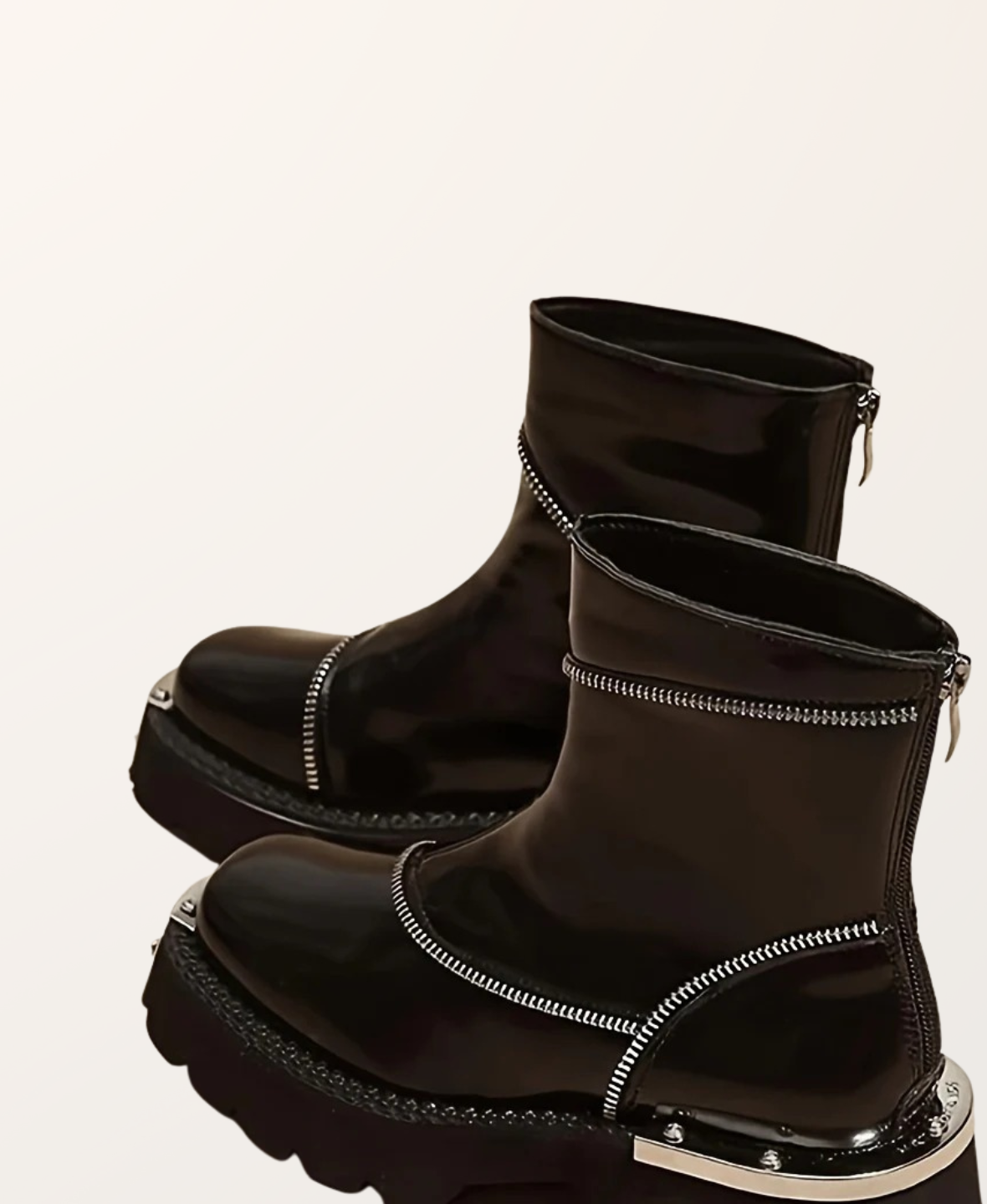 Women’s Platform Ankle Boots Square Toe and Zip