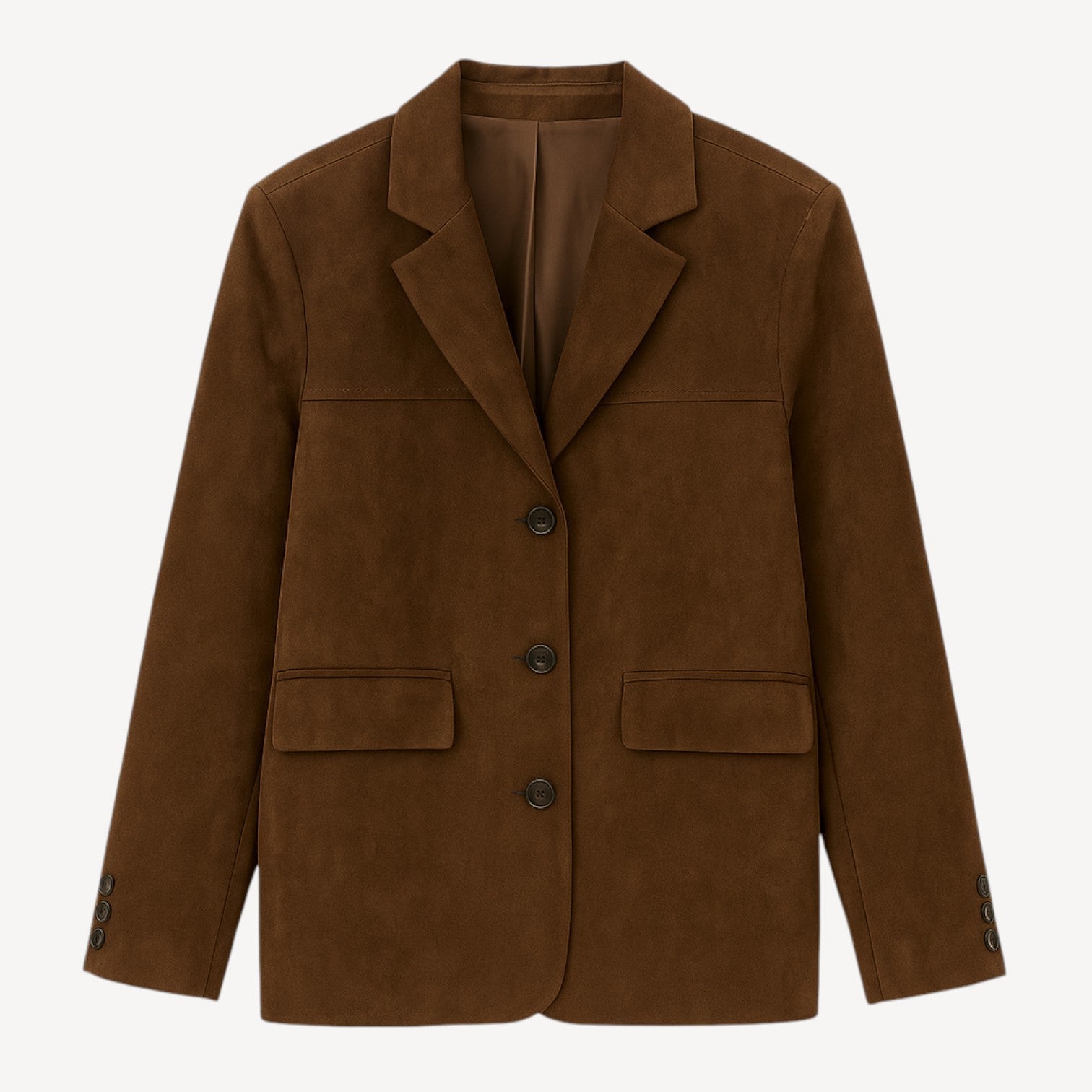 Oversized Brown Suede Blazer