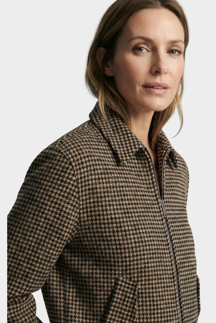 Eliza - Plaid Zip Bomber Jacket