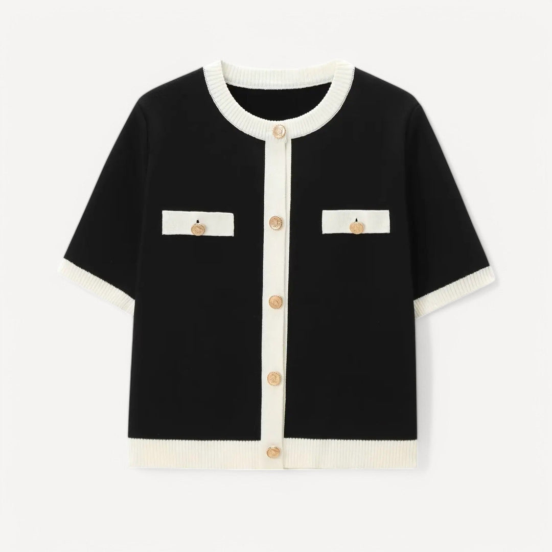 Contrast Trim Knit Top