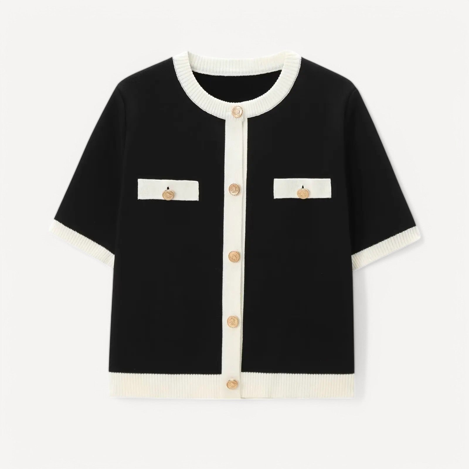 Contrast Trim Knit Top