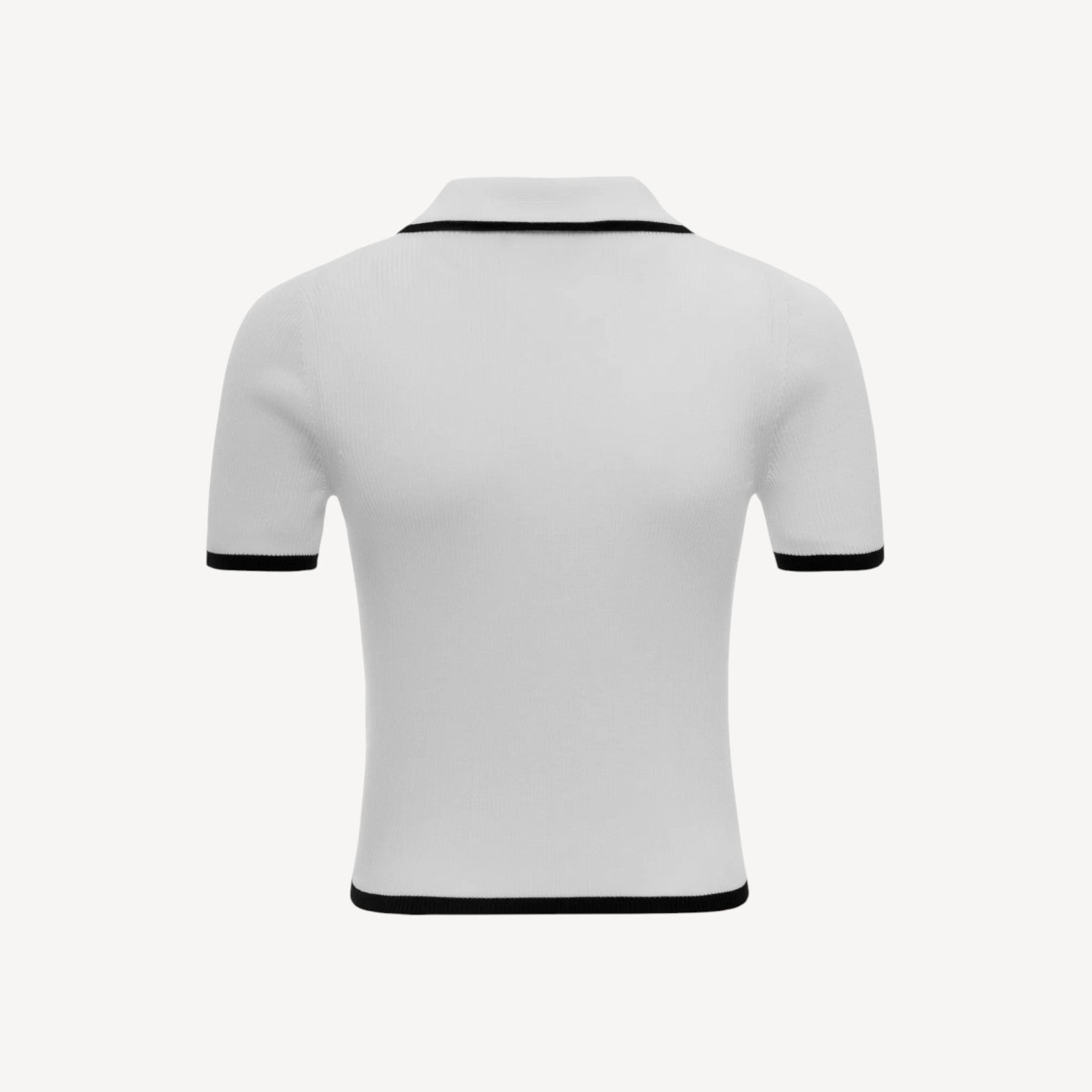 Ribbed Knit Polo Shirt