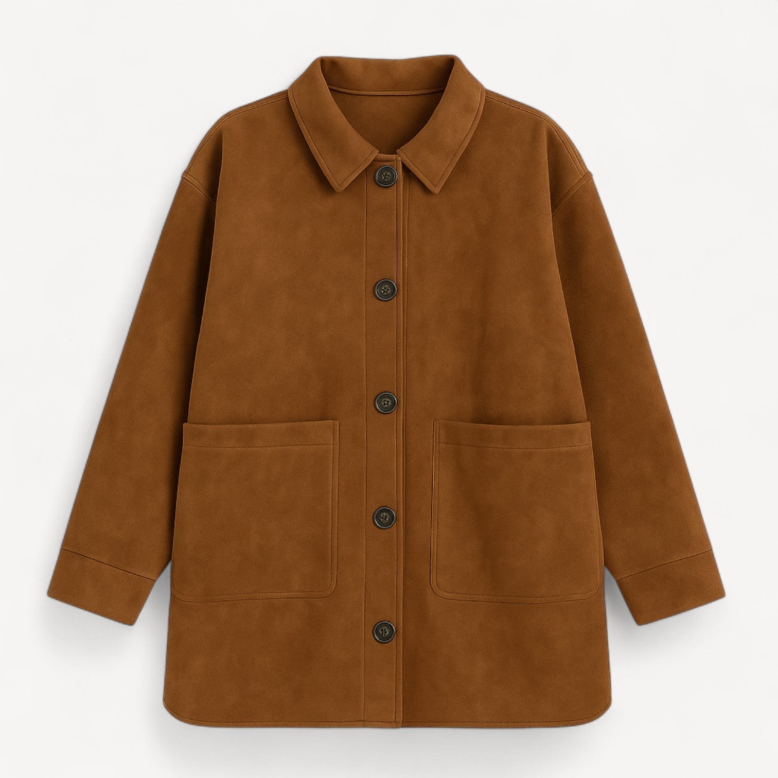 Oversized Camel Suede Jacket