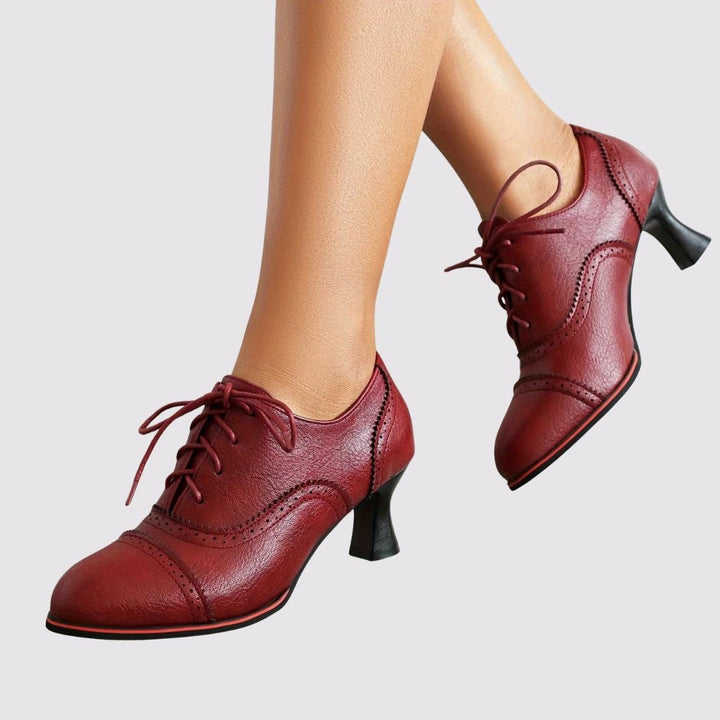 ADELINE™ – Vintage Lace-Up Heel Pumps