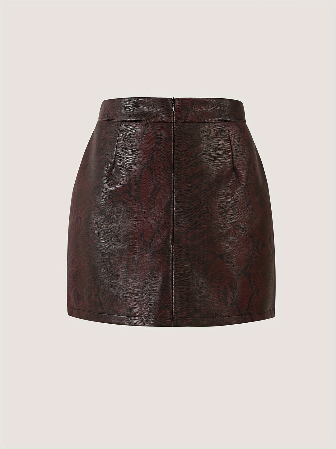 Arlena™ Snake-Pattern Leather Skirt
