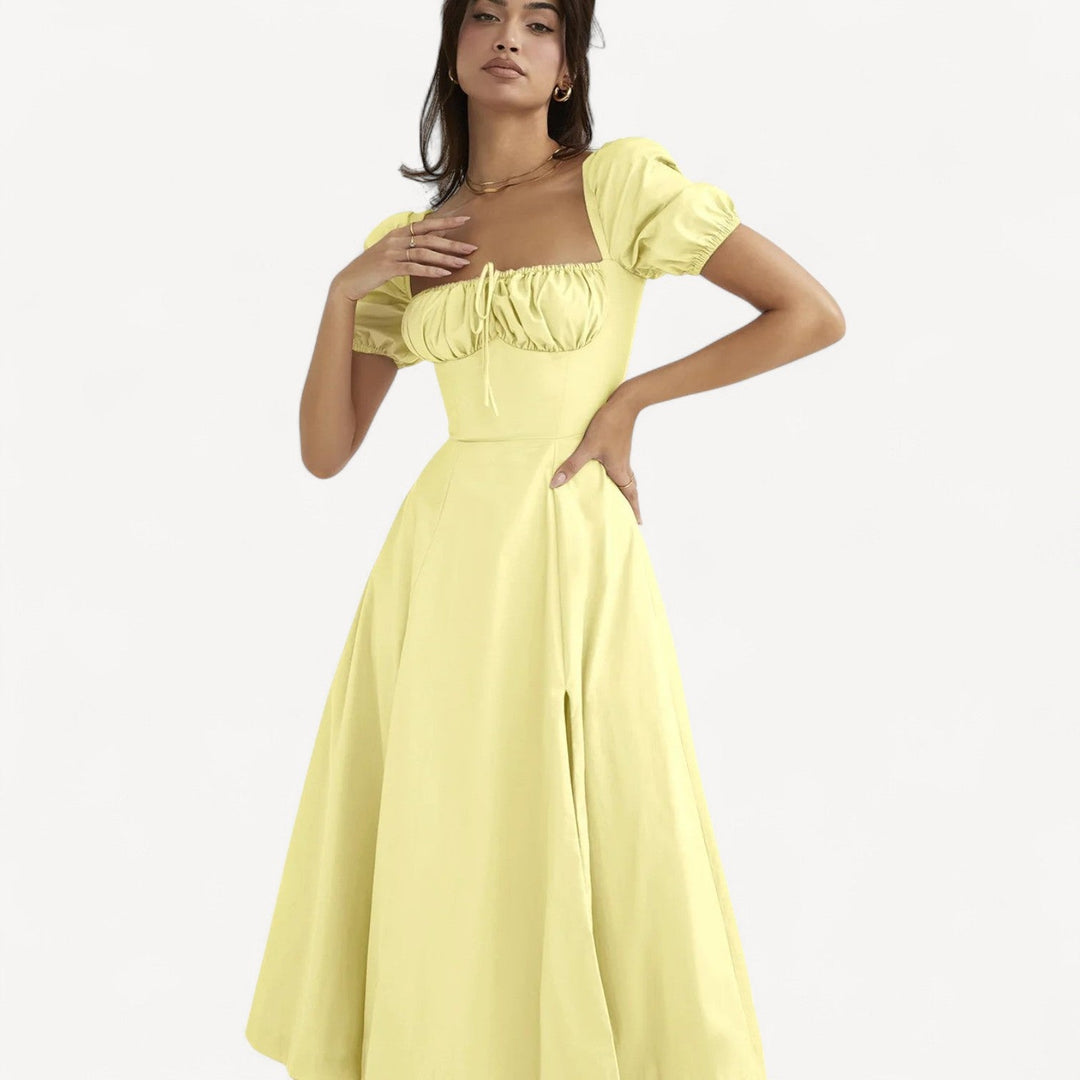 Puff Sleeve Midi Dress