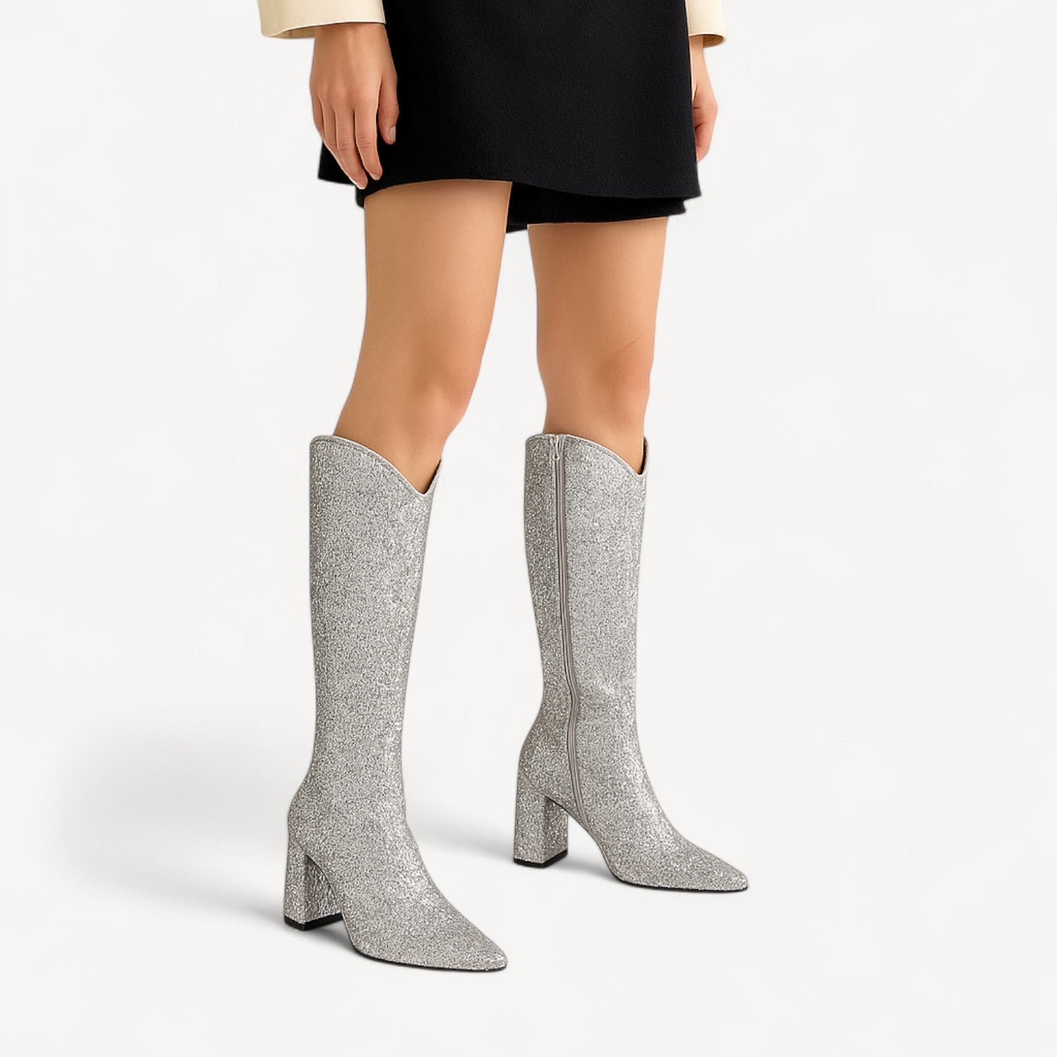 Glitter Cowboy Knee Boots