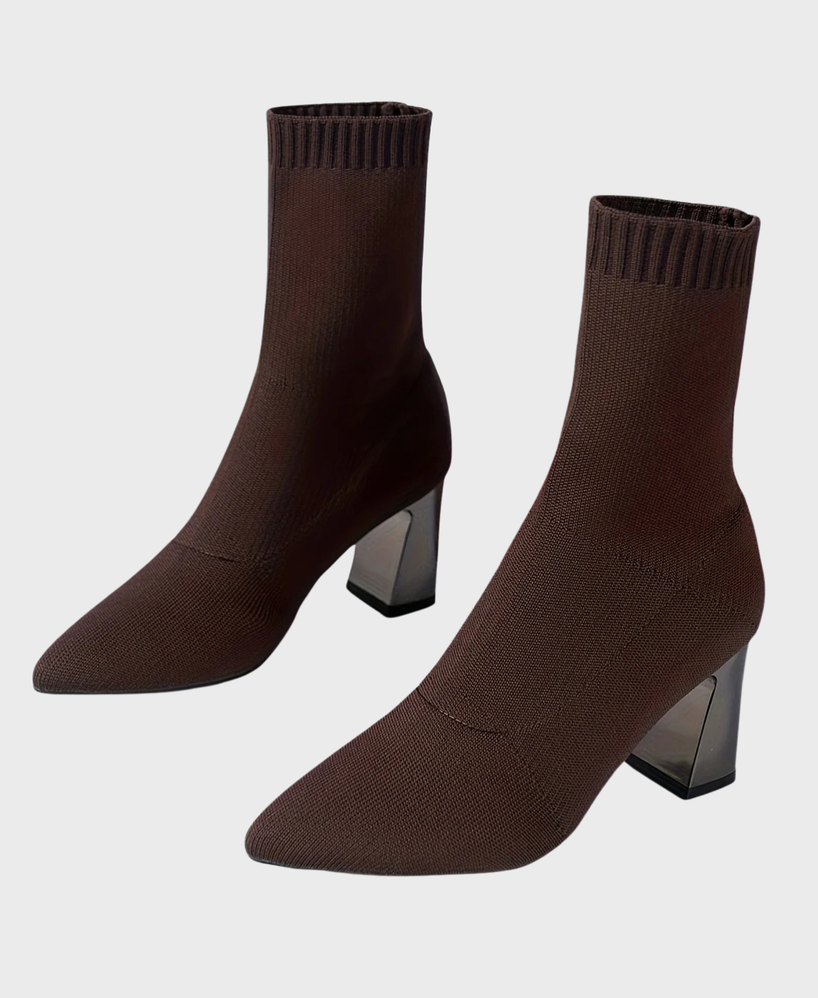Women’s High Heel Sock Boots Block Heel